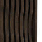 Close-up of planks with a walnut colour and visible grain pattern.