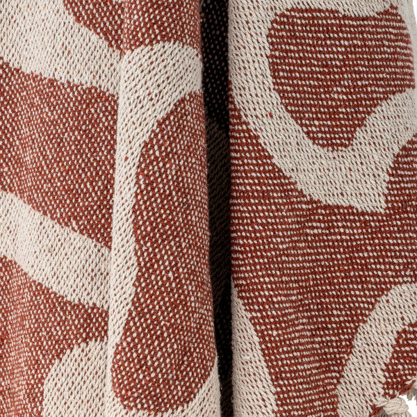 Close-up of the patter and fabric of the throw, giving a stylish look