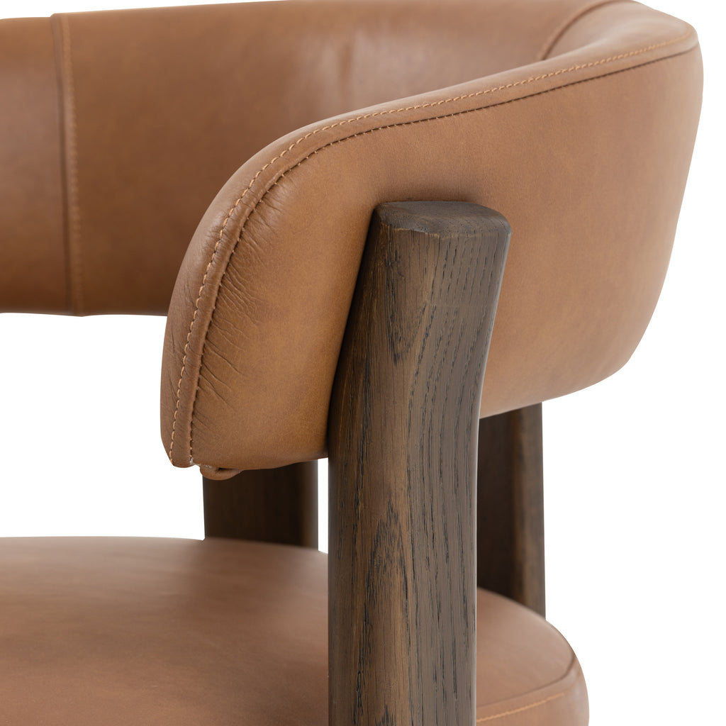 Modern dining table with brown dining chairs