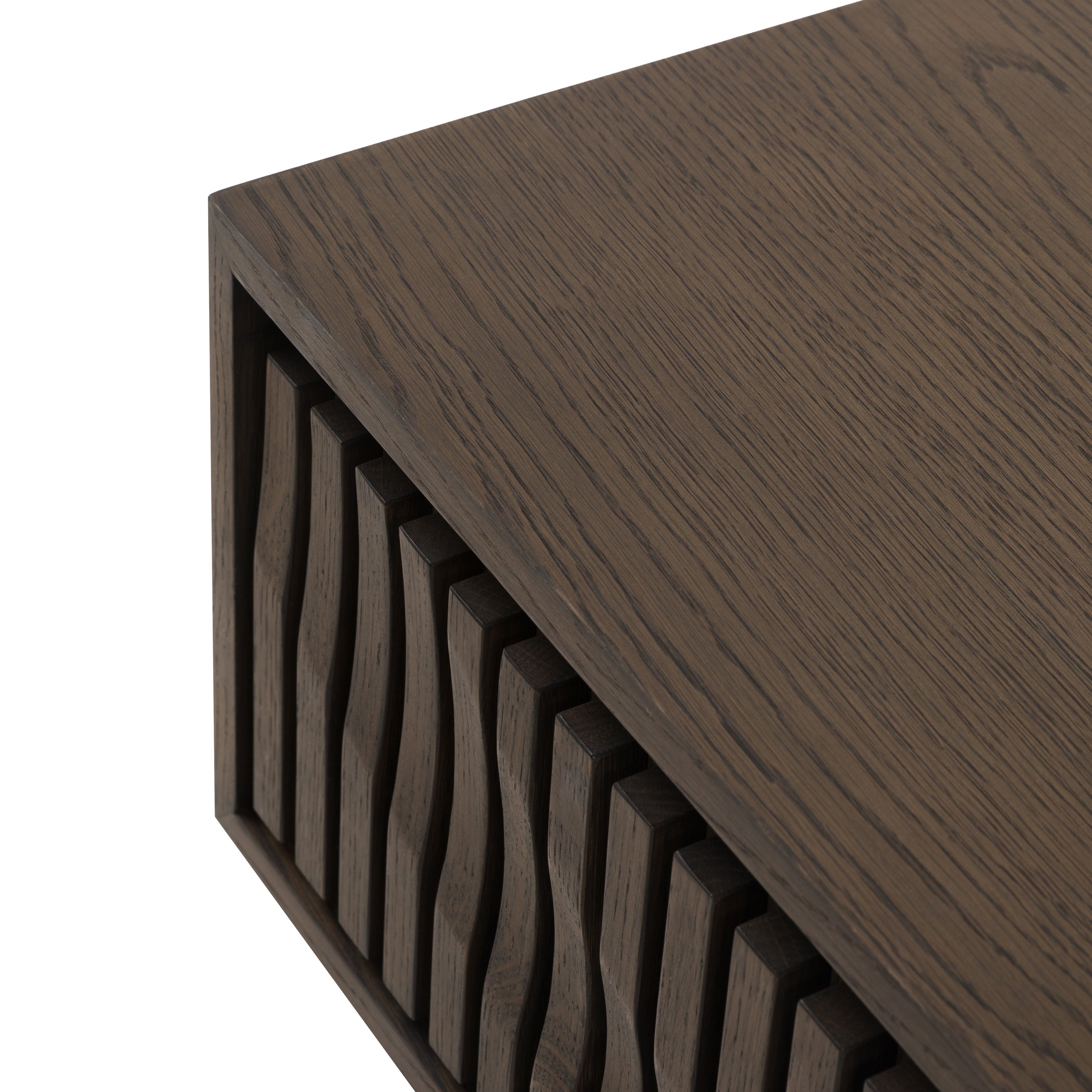 Close-up of a Walnut surface with a decorative pattern 
