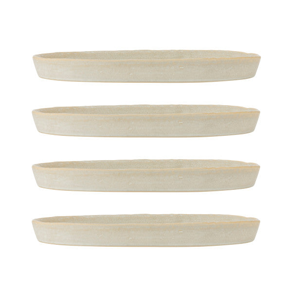Beige ceramic crab plates on a white background