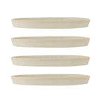 Beige ceramic crab plates on a white background