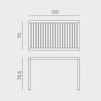 Cube 120x70 garden table by Nardi Outdoor a timeless outdoor dining table available from BF Home in Norwich for elegant al fresco moments