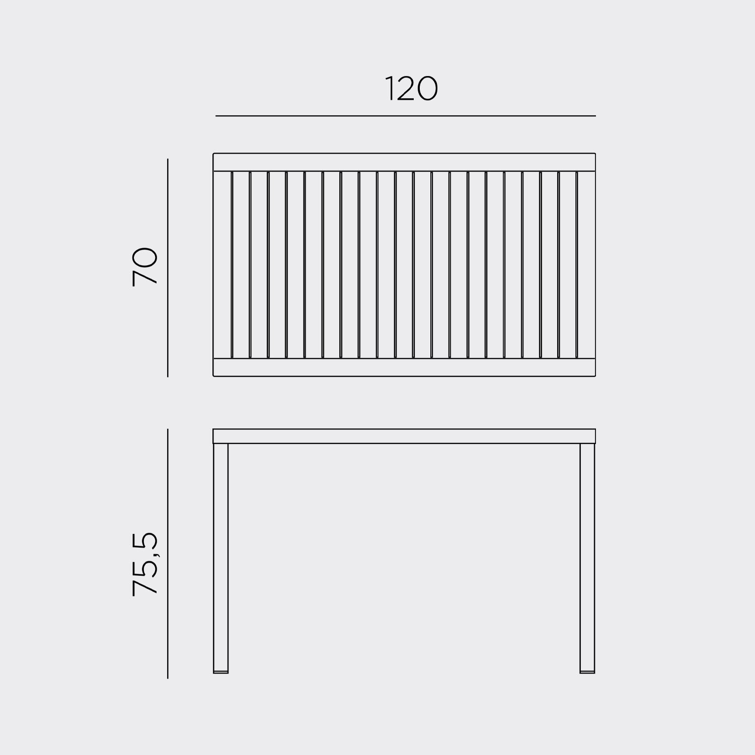 Cube 120x70 garden table by Nardi Outdoor a timeless outdoor dining table available from BF Home in Norwich for elegant al fresco moments
