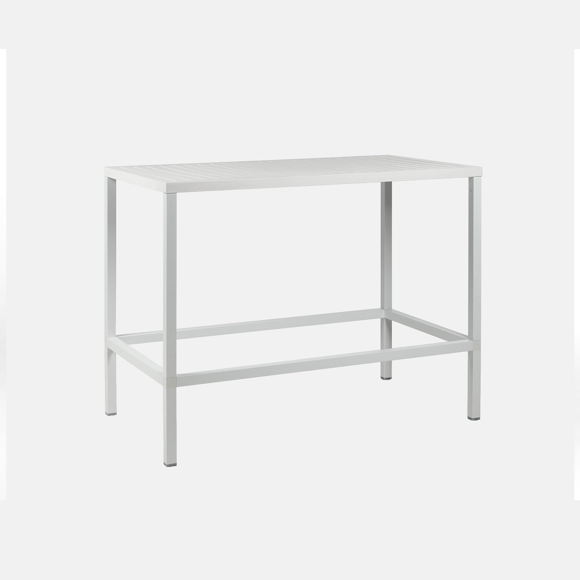 White outdoor bar table on a white background