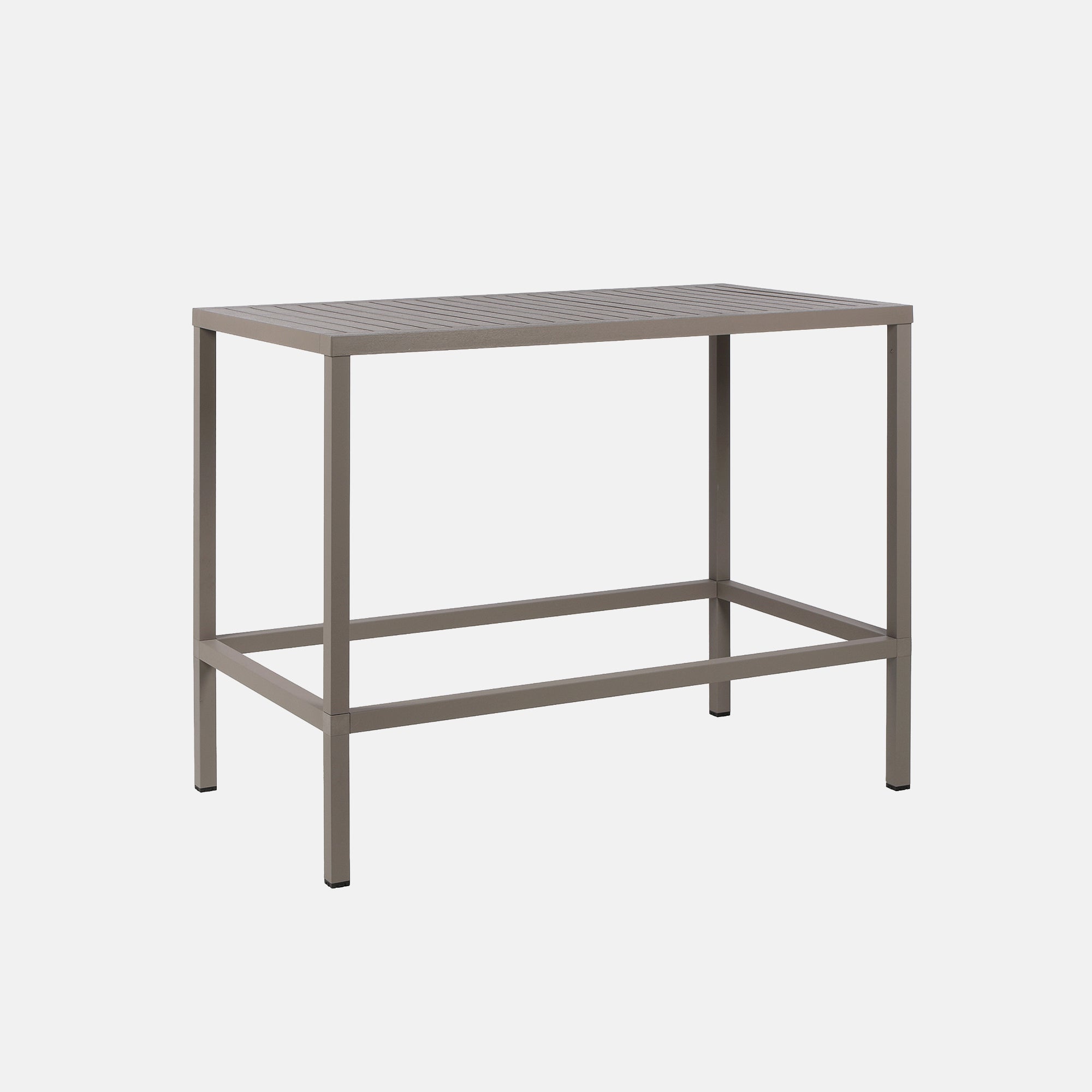 Rectangular outdoor bar table on a white background