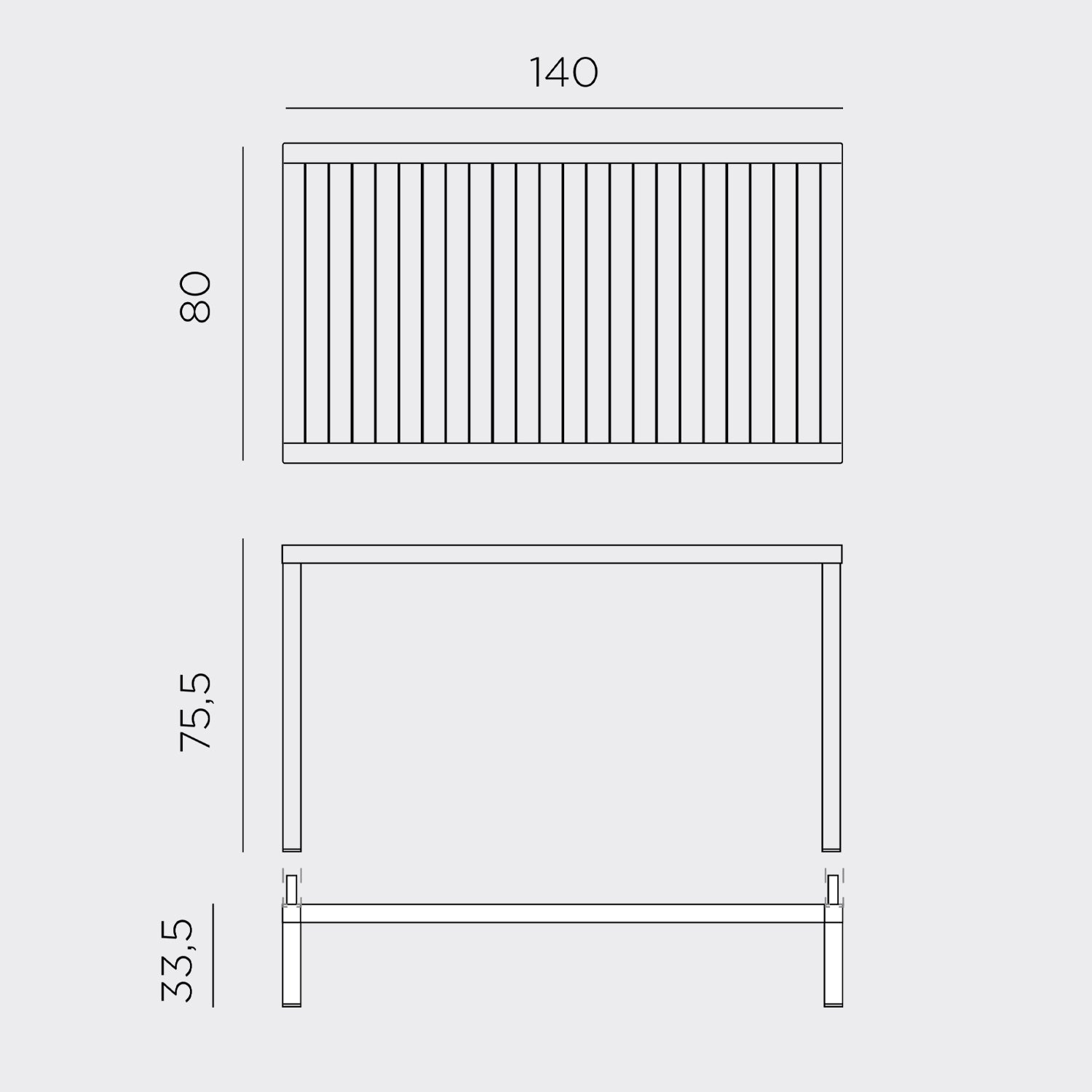 Outdoor garden bar table measuring 140x80cm. Make the table smaller & add dining chairs. Cube bar table kit and table by Nardi Outdoor.
