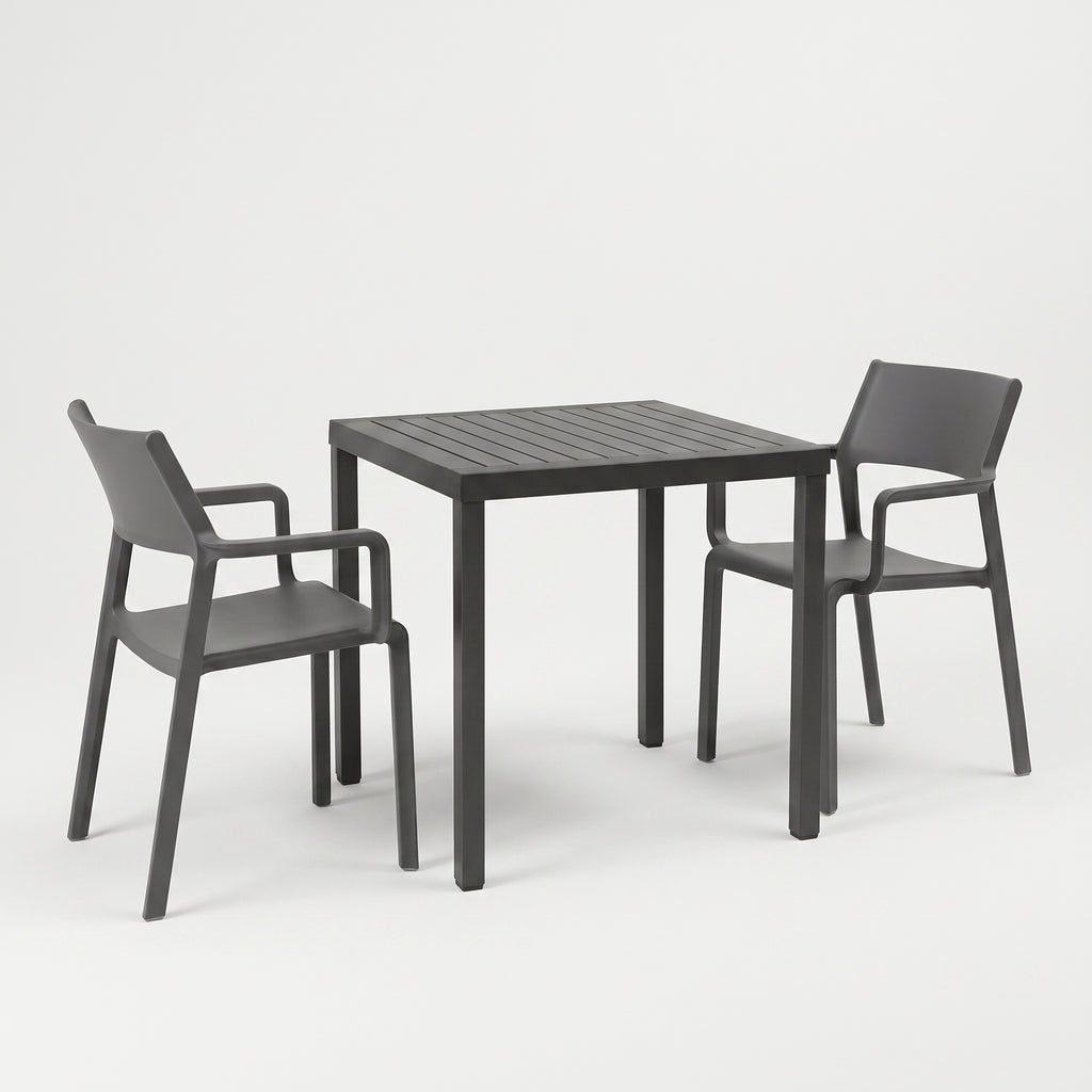 Nardi Dining Set - Cube 70 Table & x2 Trill Armchairs