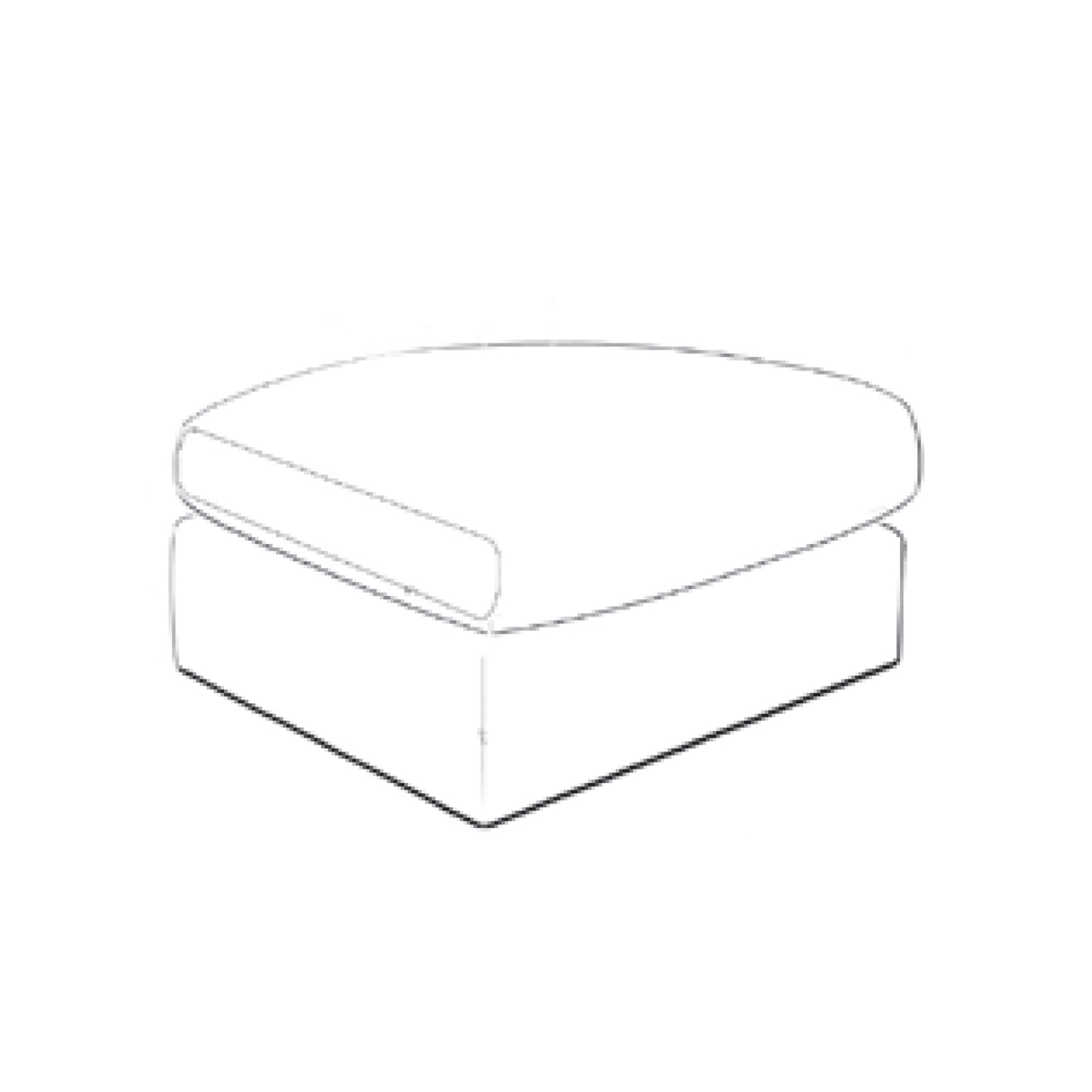 Line drawing of the Carnaby cushion footstool