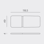 The darsena cushion is available in 3 neutral colour finishes including Grigio sunbrella 36316.00.136.