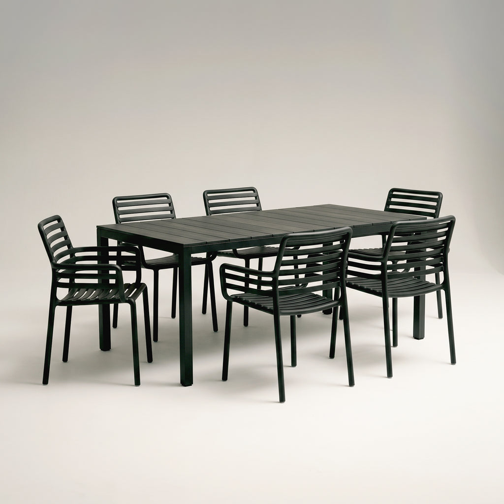 Nardi Dining Set - Rio 140 Extending Table & Doga Armchairs