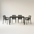 Nardi Dining Set - Cube 140x80 Table & x2 Doga Armchairs & 2x Doga Armless Chairs