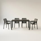 Nardi Dining Set - Cube 140x80 Table & x2 Doga Armchairs & 2x Doga Armless Chairs