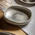Dove grey glaze finish ceramic pasta bowl