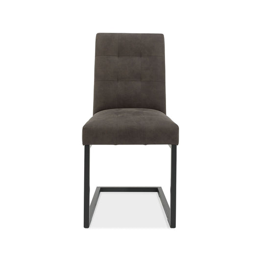 Denver Rustic Oak Cantilever Chair - Dark Grey