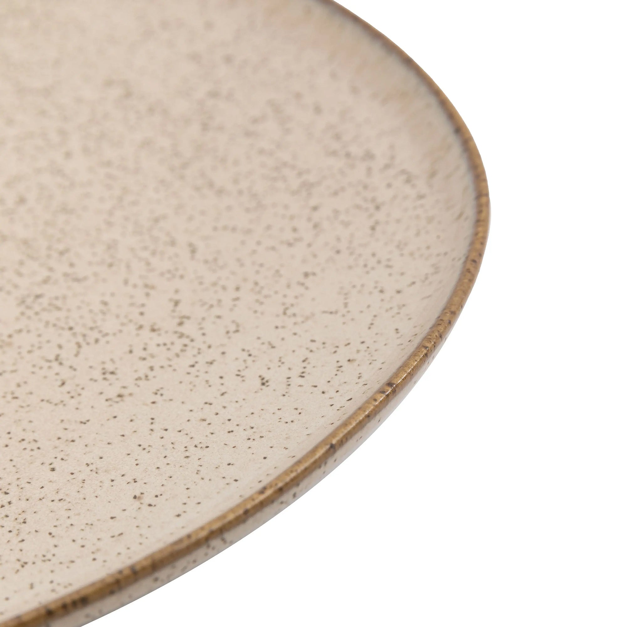 Modern white dinner plate with smooth glazed surface