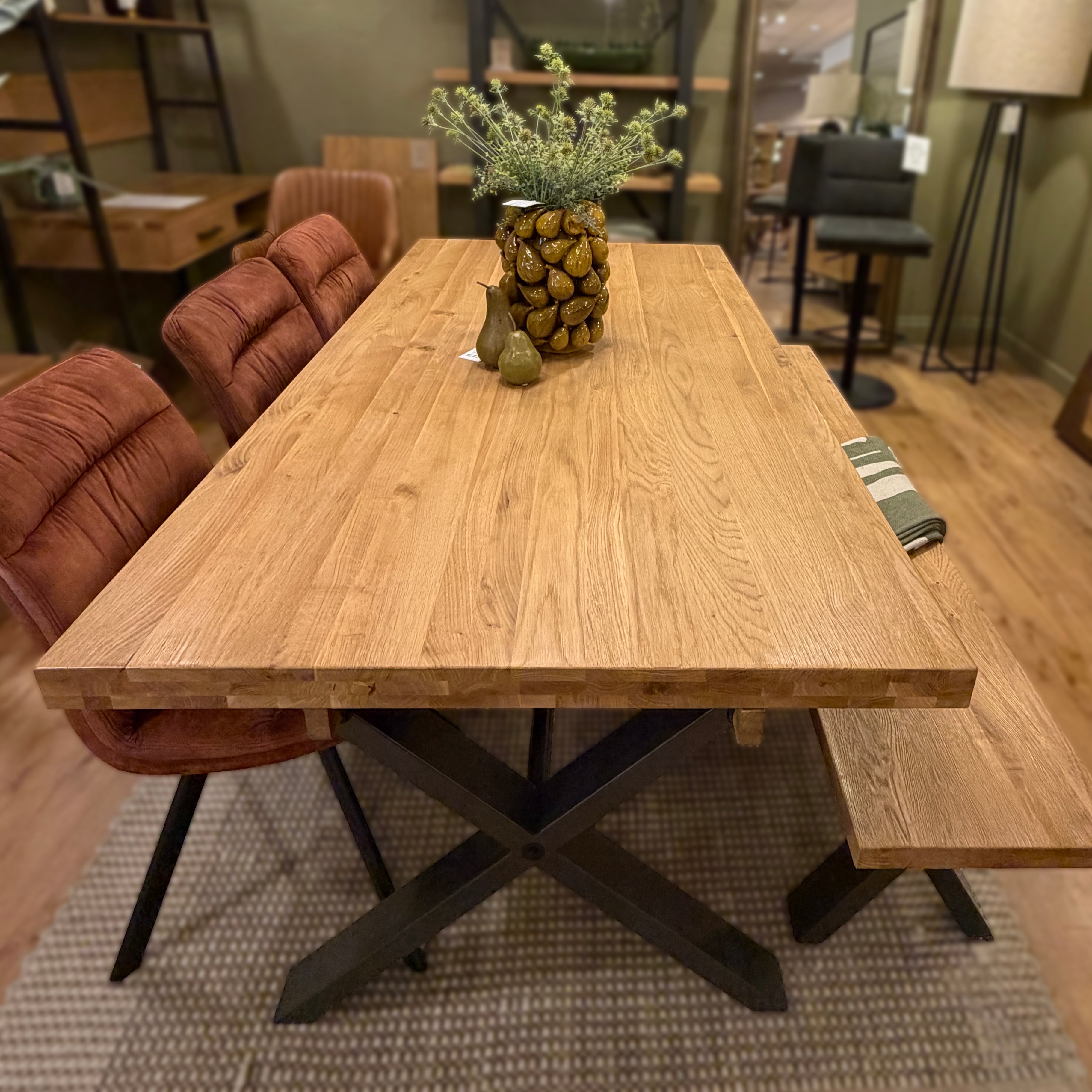 CLEARANCE - Elsworthy Oak Large Dining Table - 190cm