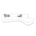 Open ended Carnaby corner sofa line drawing