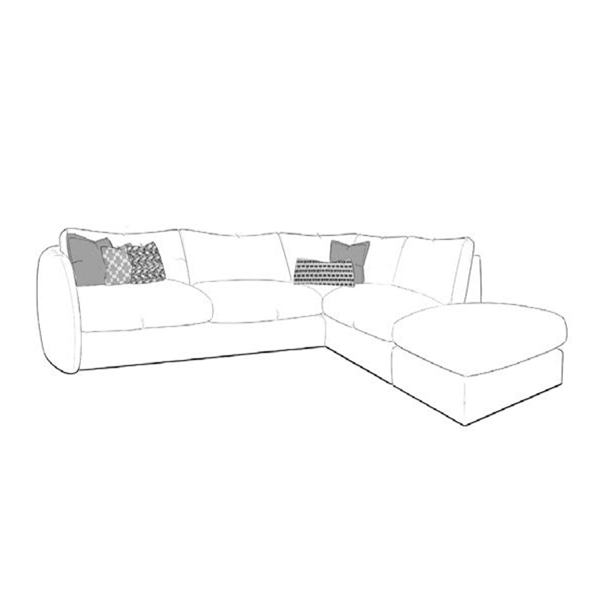 Open ended Carnaby corner sofa line drawing