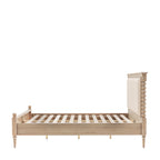 Wooden bed frame on a white background