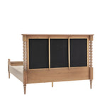 Wooden bed frame with black panels on a white background 5056693579434