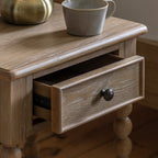 Lime Wash Bobbin Leg Artisan 1 Drawer Bedside