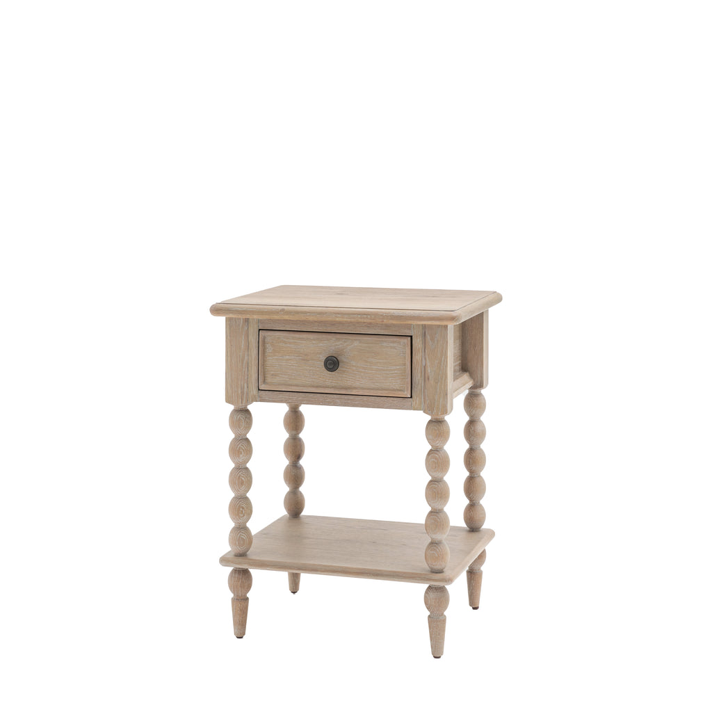 Lime Wash Bobbin Leg Artisan 1 Drawer Bedside