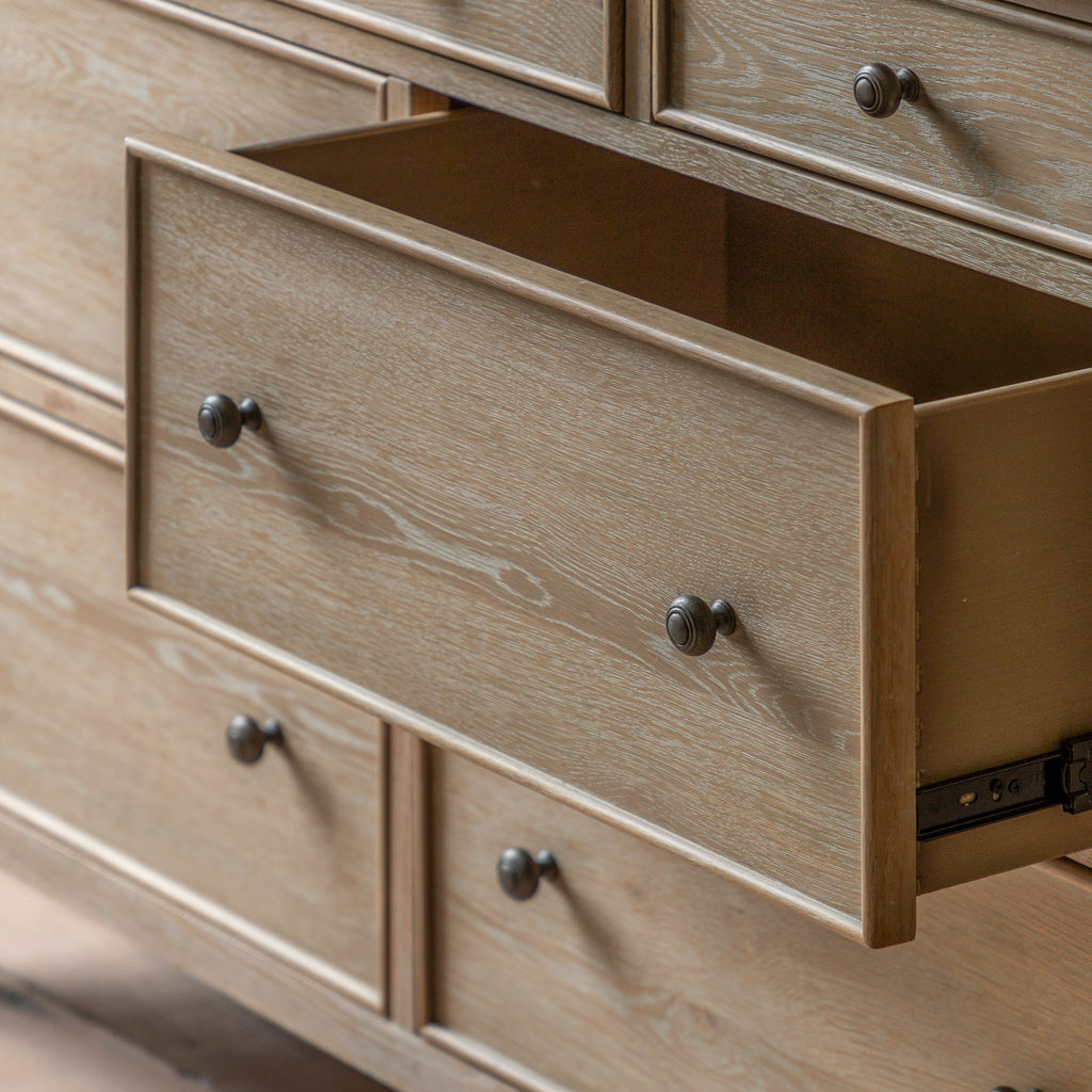 Lime Wash Bobbin Leg Artisan 7 Drawer Chest