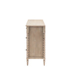 Bobbin hand turned leg bedroom chest in lime wash