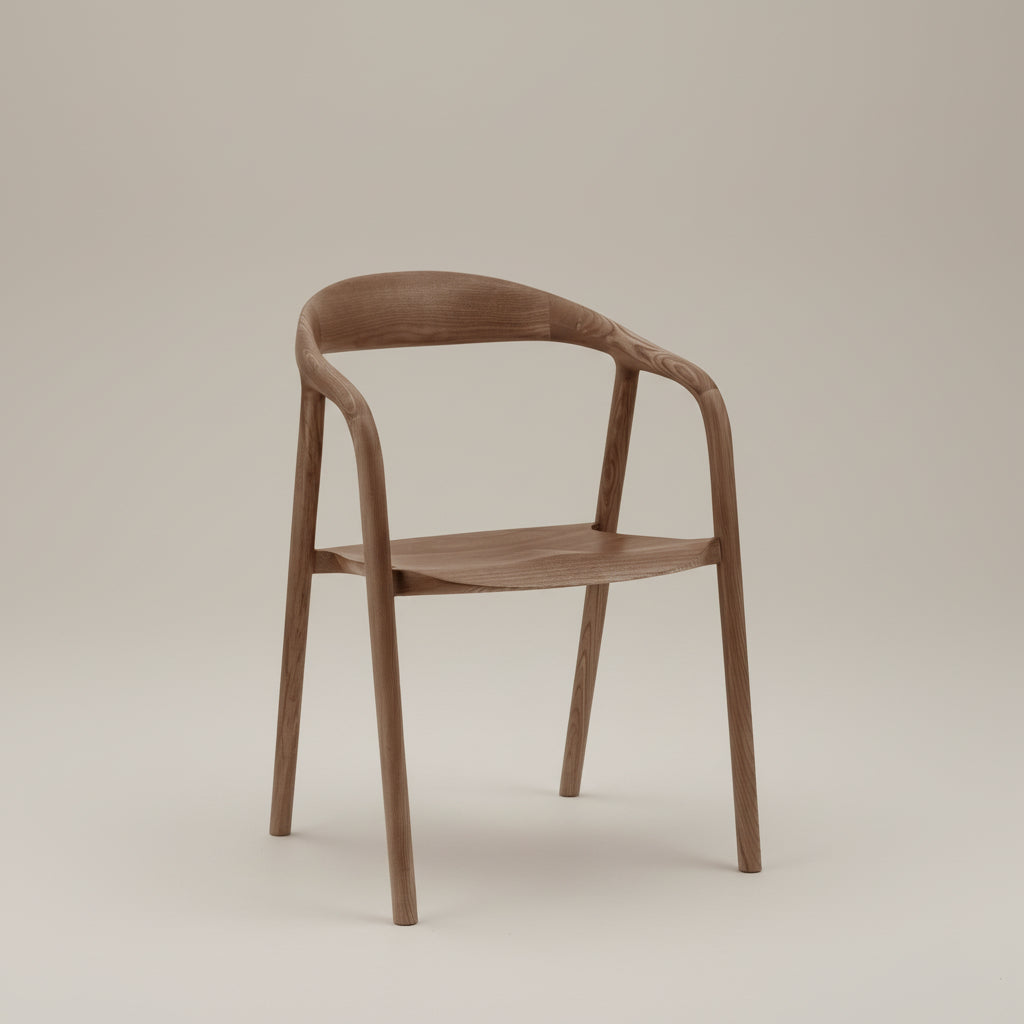Wooden chair on a white background
