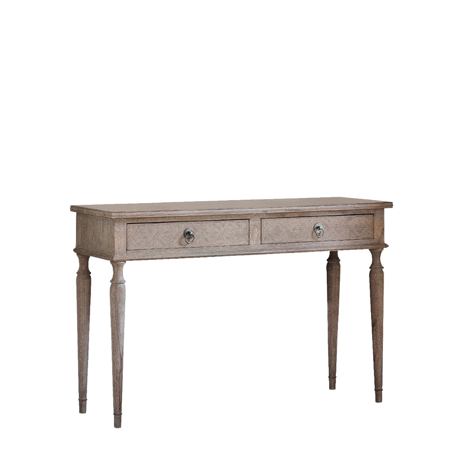 Faringdon Dressing Table in white finish with elegant curved legs, shown from the front