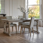 Faringdon Extending Dining Table fully extended, displaying the expansion leaf and increased seating capacity, ideal for family gatherings and entertaining