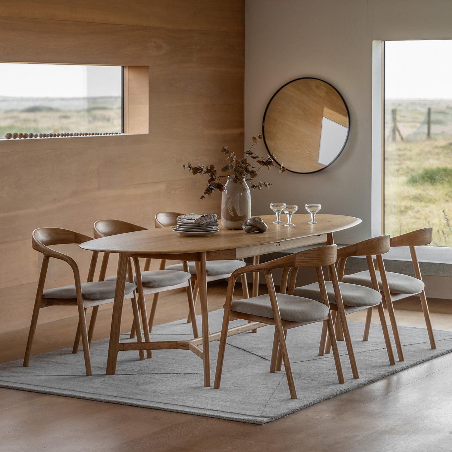 Bergen Extending Dining Table - Oak Oval Design | BF Home