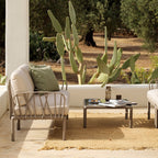 Unwind in a comfy outdoor armchair - Why not add a Komodo pouf to complete the look. Shop the Komodo armchair online.