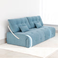 Fama Sofa Bed - Indy in blue fabric on a white background.