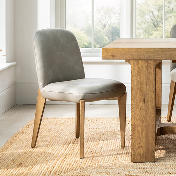 C301-MISTY-P faux leather dining chair with light wooden legs
