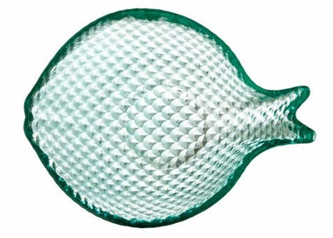 Green and clear fish-shaped bowl