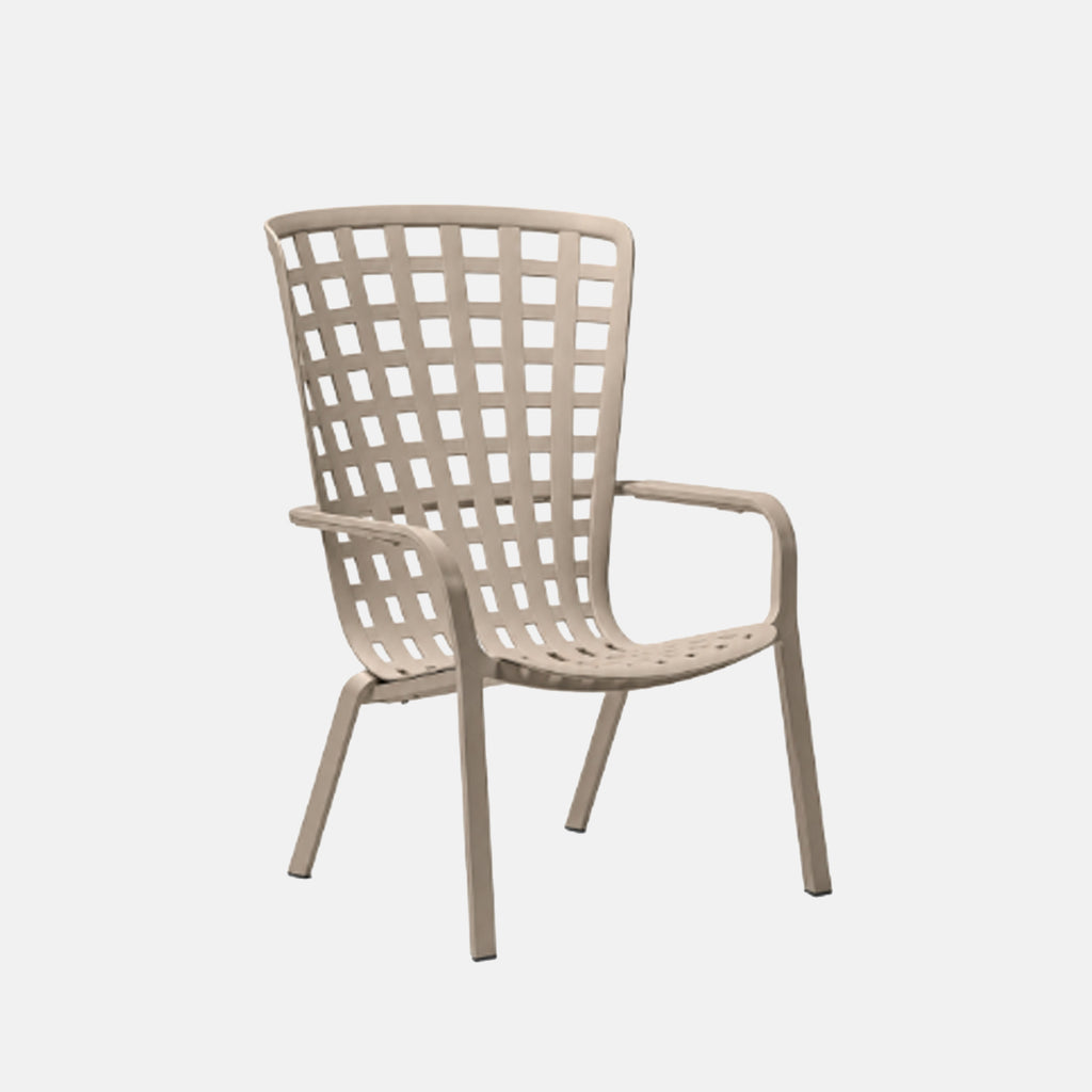 Corda finish folio garden chair with a lattice design on a white background