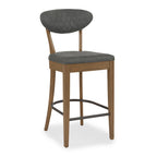 Phoenix Rustic Oak Bar Stool - Dark Grey