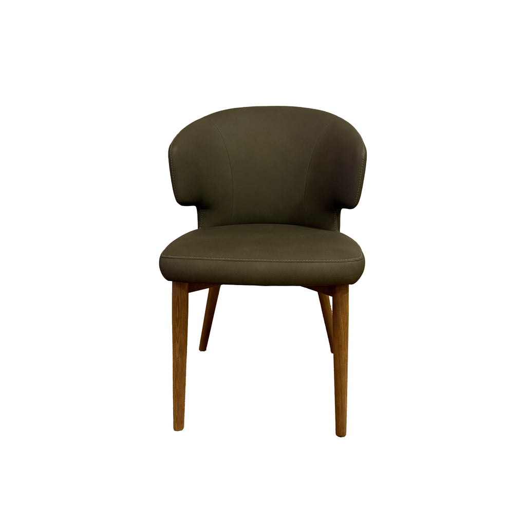 Pearl Dining Chair, Set Of 2 - Green Wooden Legs