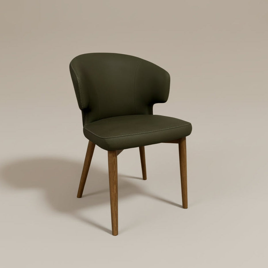 Pearl Dining Chair, Set Of 2 - Green Wooden Legs