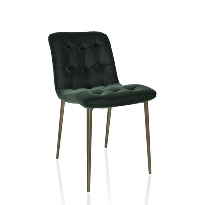 Kuga Chair Supreme Velvet By Bontempi Casa - Pine + Aged Brass Frame