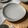 Dove grey glaze stone dinner plate with modern ceramic finish