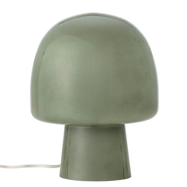 Emerald green table lamp with everything green base and shade
