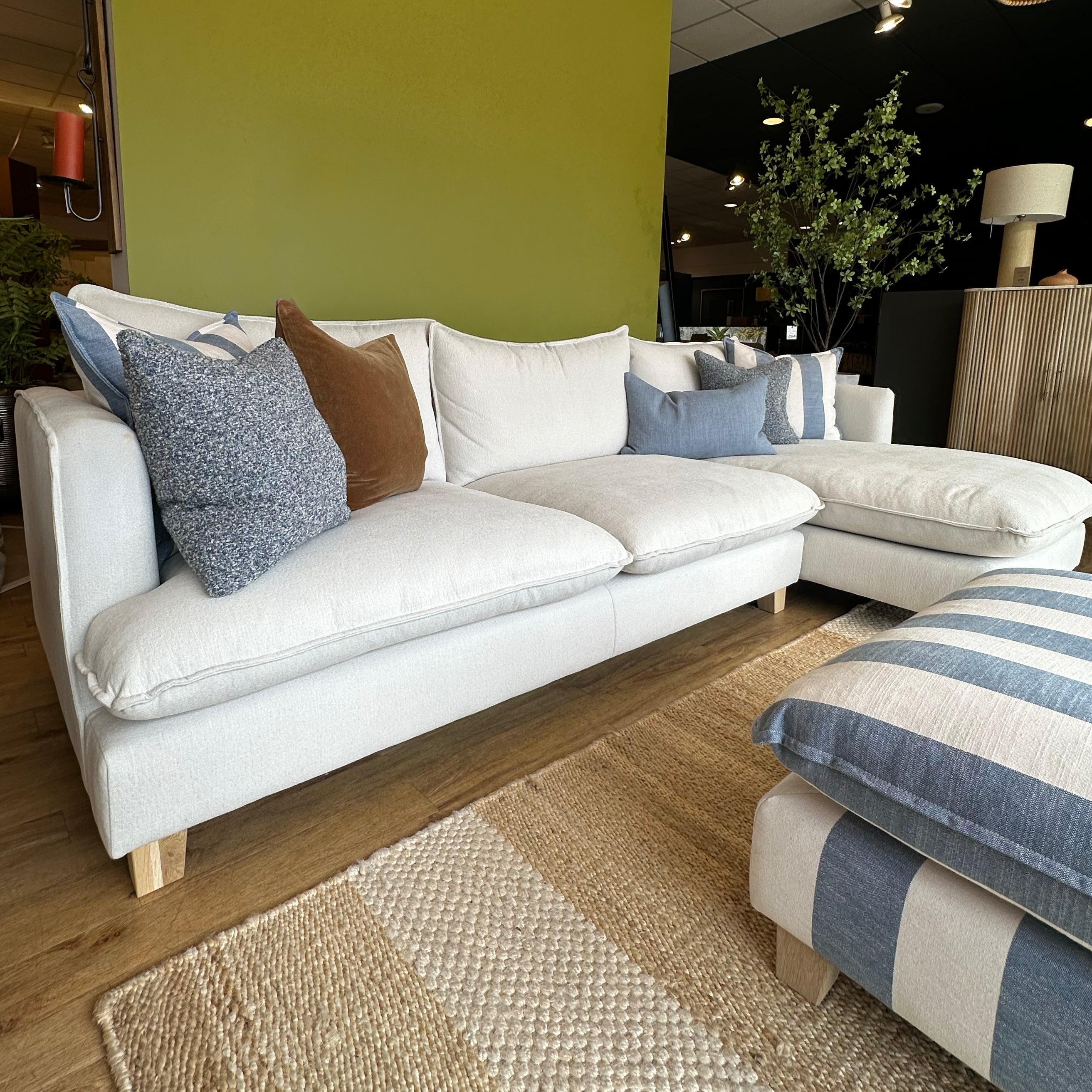 CLEARANCE - Howth Sofa - Large Chaise & Footstool