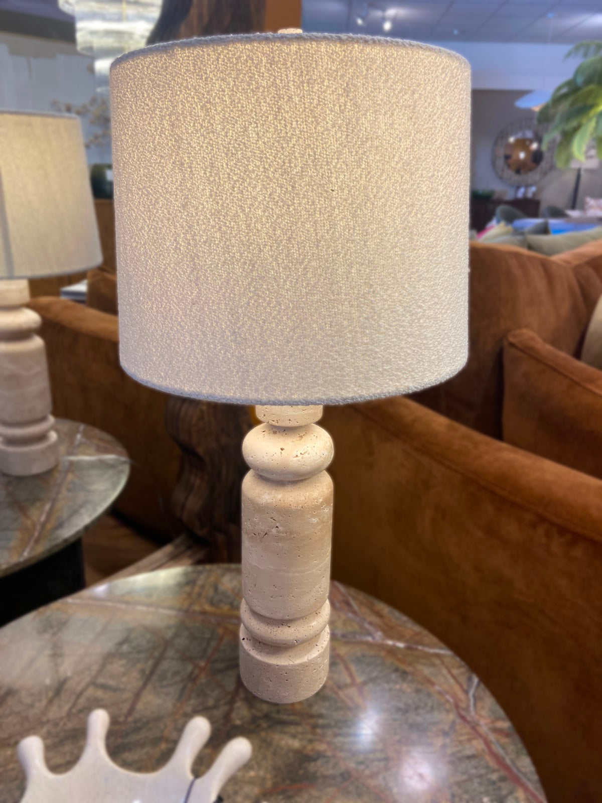 CLEARANCE - Travertine Table Lamp