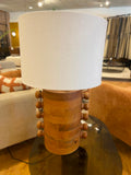 CLEARANCE - Bobble Edge Wooden Table Lamp with Shade