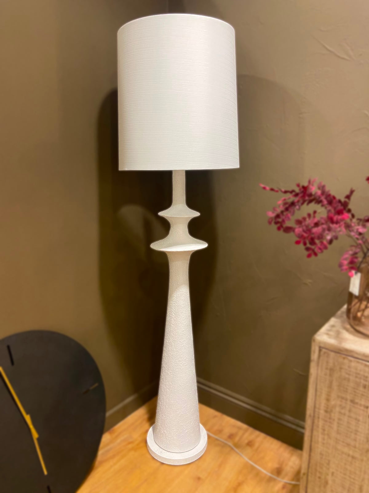 CLEARANCE - White Ceramic Floor Lamp With Shade
