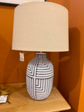 CLEARANCE - Abstract Lamp With Linen Shade