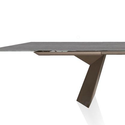 Fiandre 190/290 Extending Table Savoia Grey SuperCeramic By Bontempi Casa + Natural Silver Frame